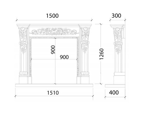КП-16755 Портал с резными элементами ручной работы